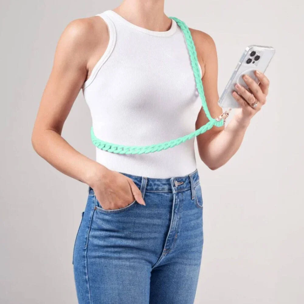 Phone Crossbody Chain - Turquoise